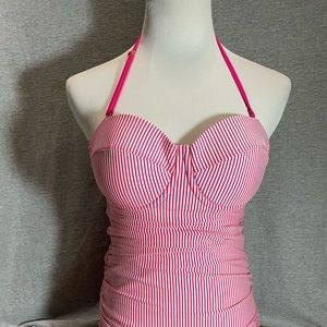 Jessica Simpson Seersucker 1 piece swimsuit